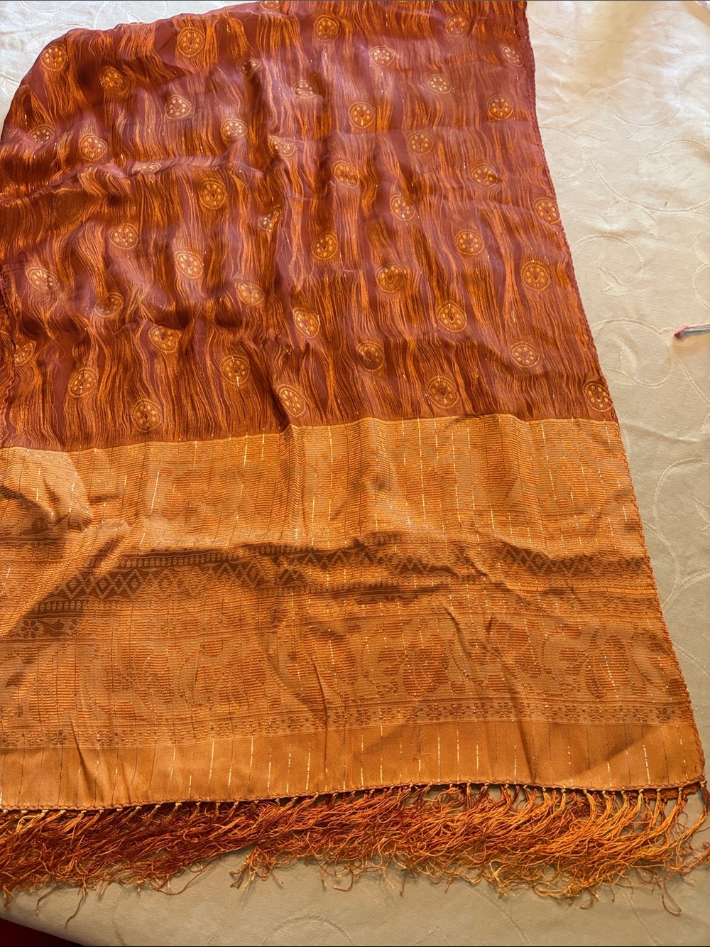 Orange and Rust Boho Long Women's scarf